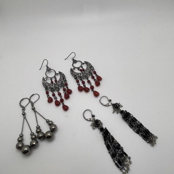 Lot Of 3 Costume Earrings Pierced Dangle Drop  /  Bead / Beaded - Picture 9 of 10